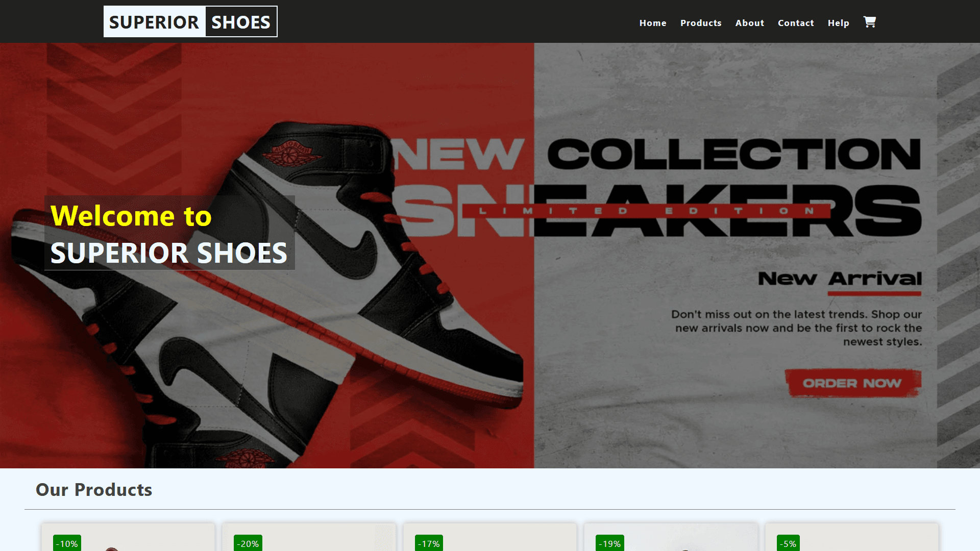 Superior Shoes – Responsive E-Commerce Website