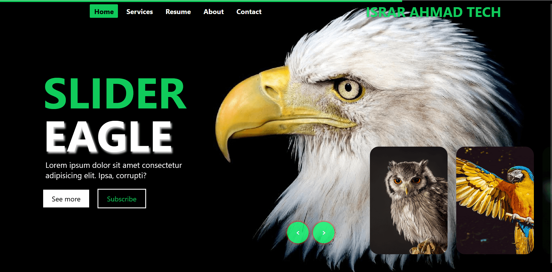 Interactive Animated Image Slider